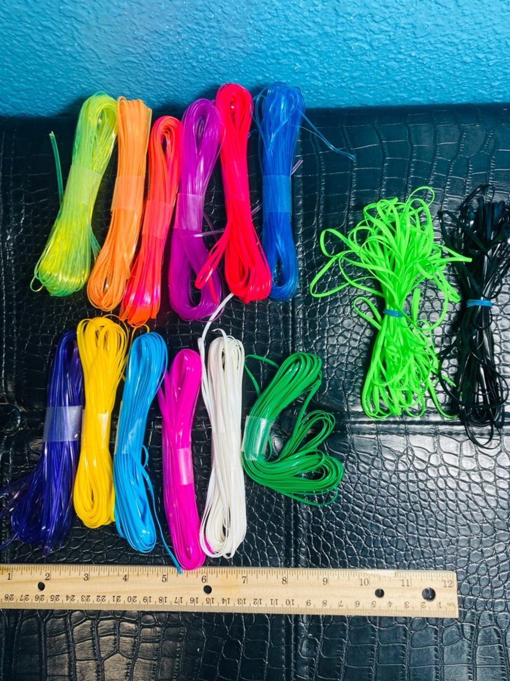 12 NEW + 2 Assorted Neon Craft Cords  Gimp String Lanyard String Boondoggle - Picture 4 of 4